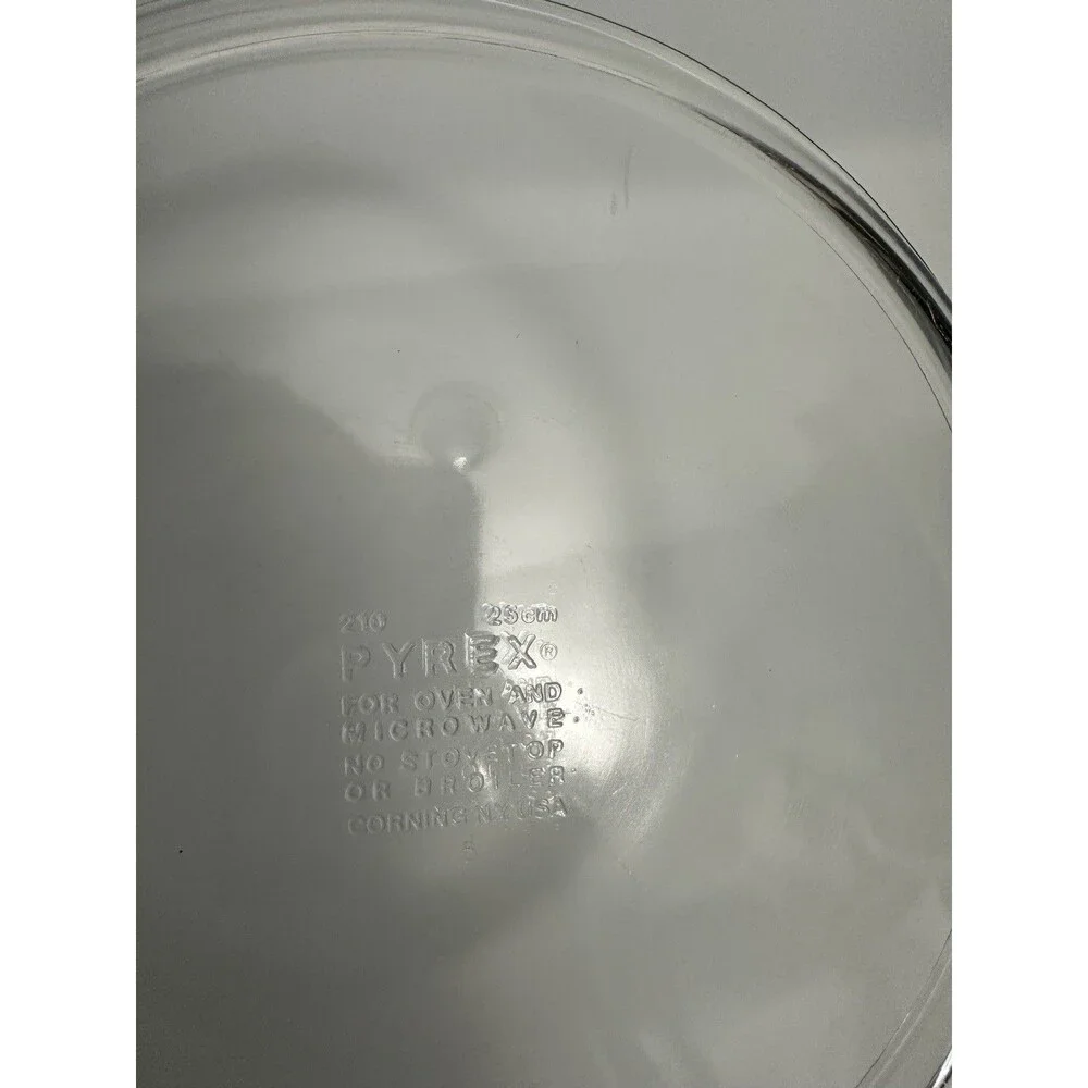 Vintage Pyrex Pie Plate Deep Dish 210 Clear Glass Baking Pan 10 Inch Corning USA